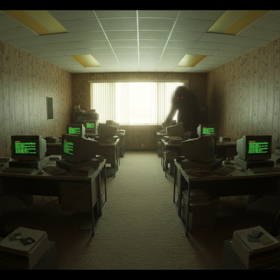 80s Corporate Horror virtual background