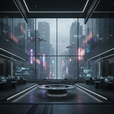Dystopian HQ virtual background