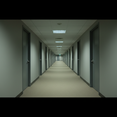 Fluorescent Halls virtual background