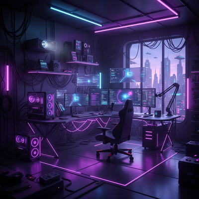 Neon Streaming virtual background