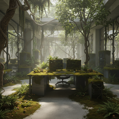 Overgrown Nature virtual background