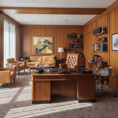 Retro Boardroom virtual background
