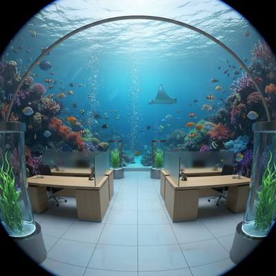 Underwater Office virtual background