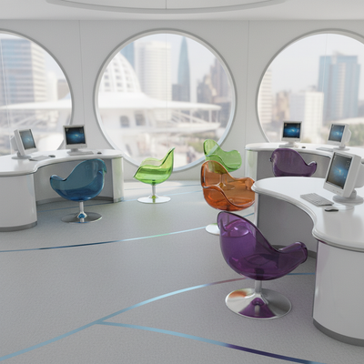 Y2K Tech Office virtual background